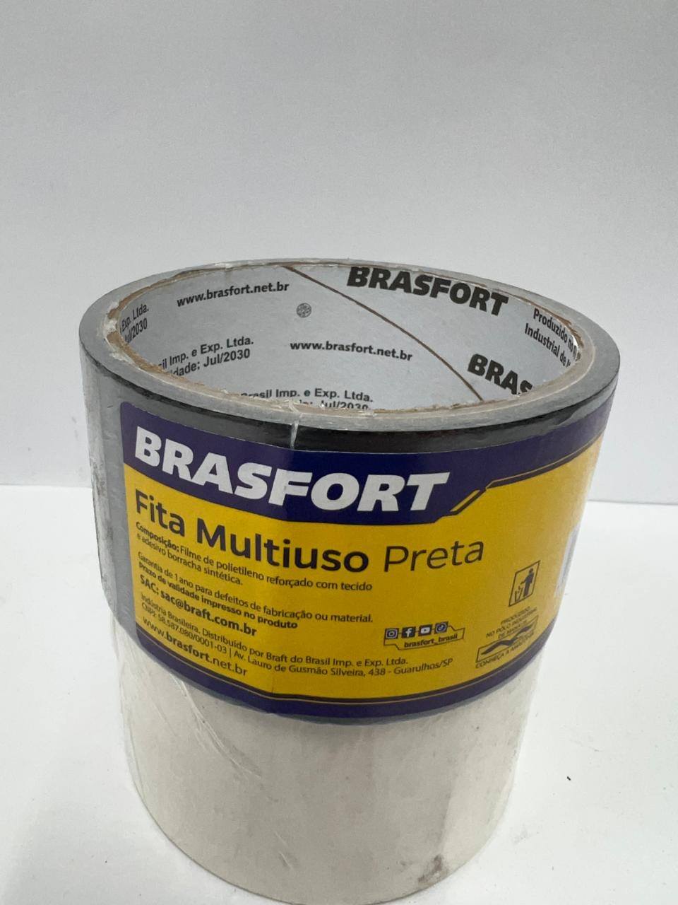 BRASFORT FITA SILVER TAPE PRETA 48 X5M